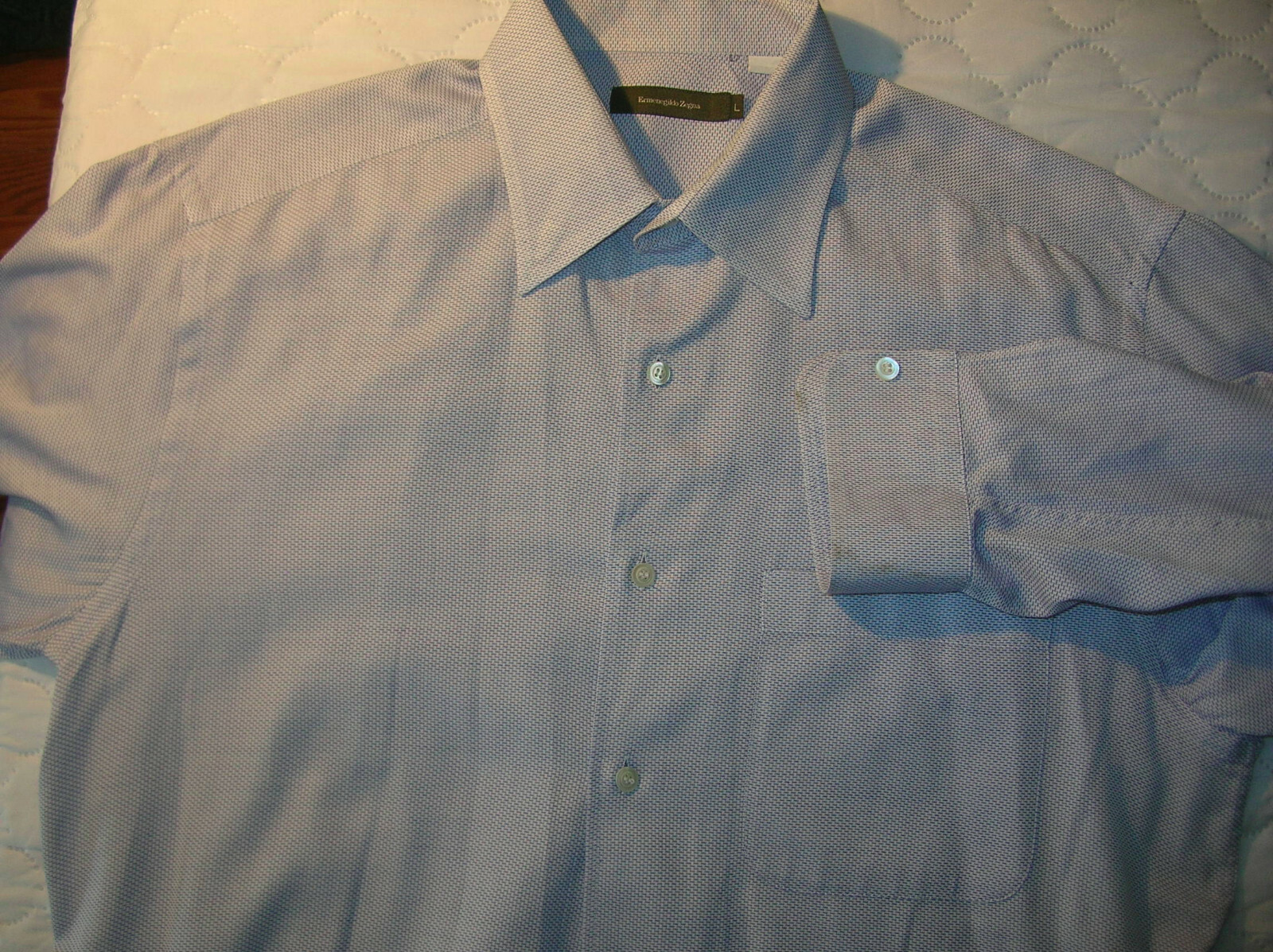 Ermenegildo Zegna blue pattern dress shirt 16 – 16 1/4 x 36 (S44)