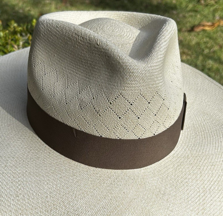 Tan – Panama Hat Band – Adjustable Size – Grosgrain W Bowtie