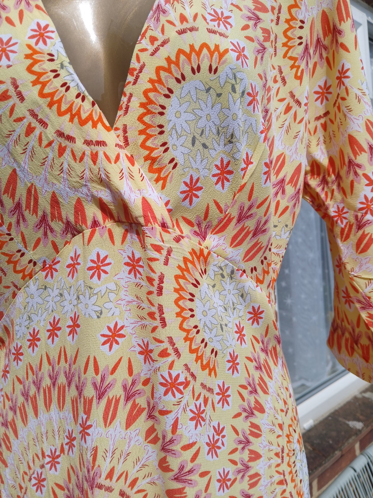 OLIVER BONAS UK SIZE 8 TRIBAL PRINT MIDI DRESS BOHEMIAN