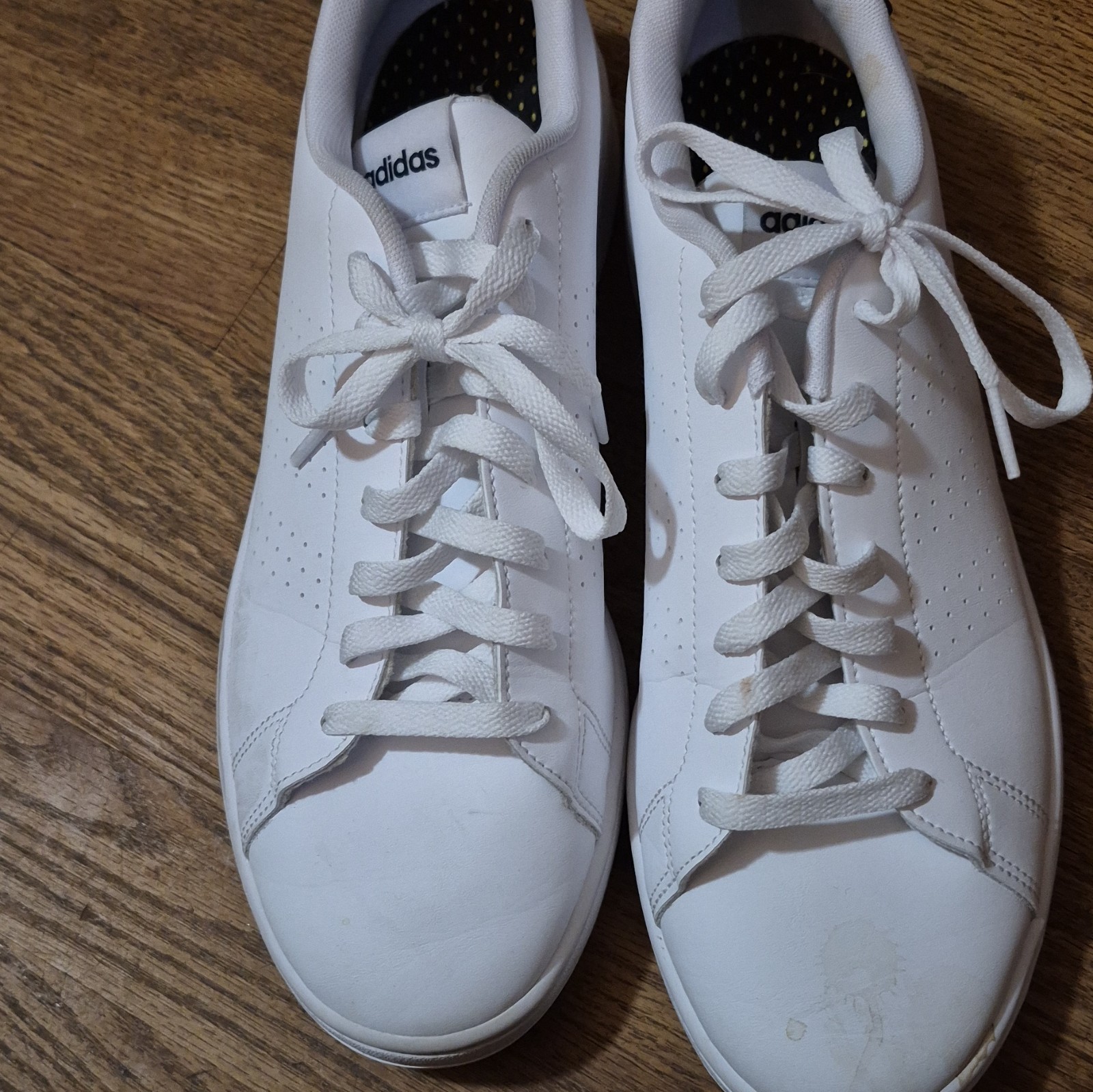 adidas Advantage Men’s Low-Top Leather Sneakers White/Black Lace-Up GZ5299