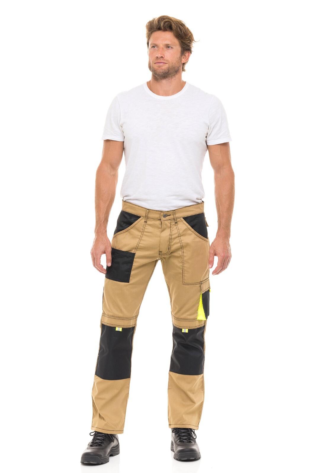 Mens Heavy Duty Work Trouser Stretch Construction Cargo Pocket Field Trousers