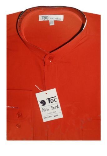 Mens’ mandarin collar ( banded collar) dress shirt by Fotino Landi Style SG01