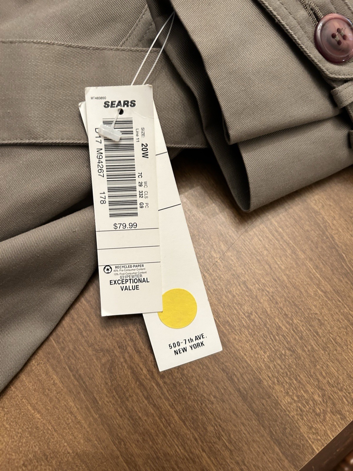 Brem Rainwear Rain Coat Brown Removable Insulated Liner Scarf Belted 20W, NWT