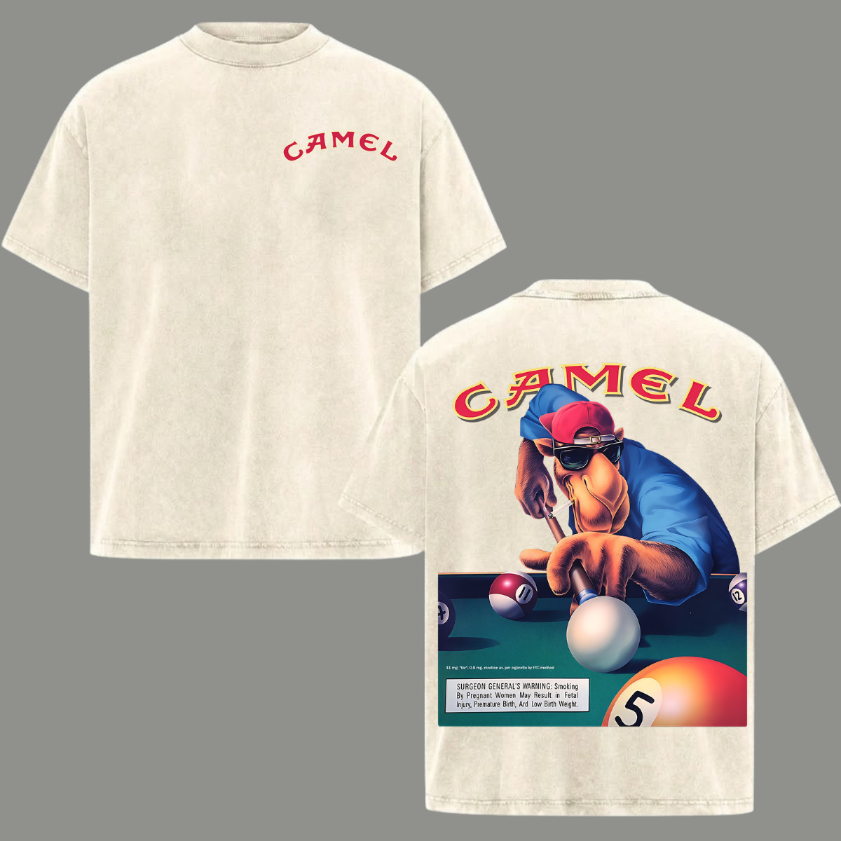 Vintage Camel Joe Billiards Acid Washed T-Shirt Graphic Tee Men’s Clothing