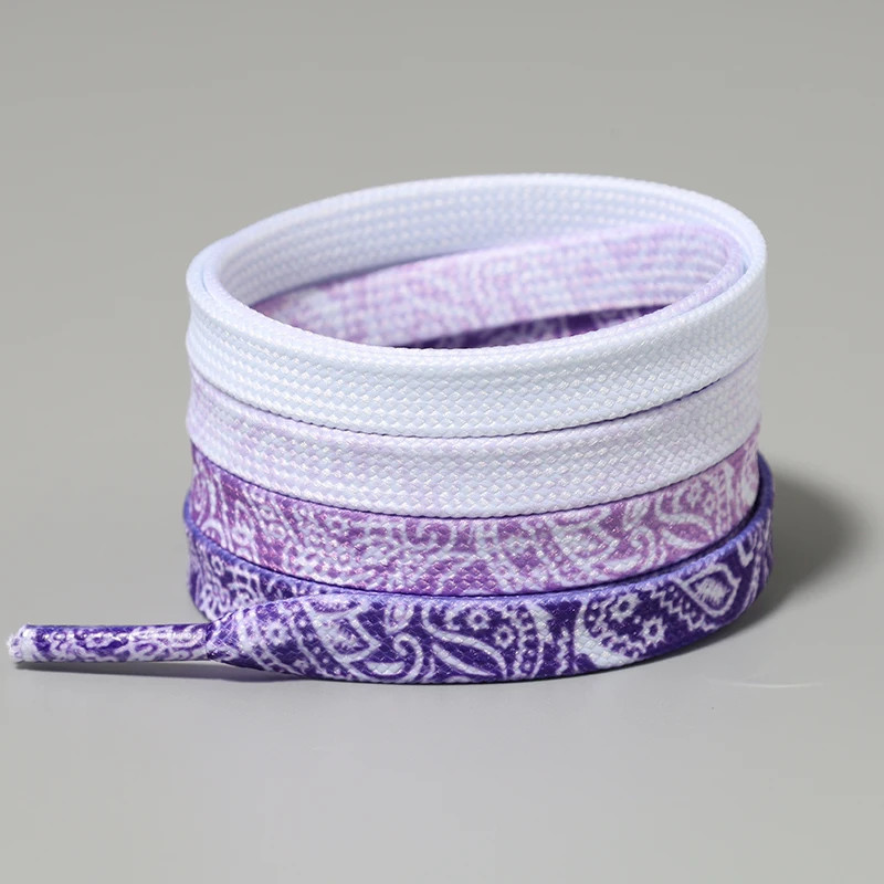 Gradient Color Shoe Laces Printing Pattern Flat Shoelaces for Sneakers Canvas Sh