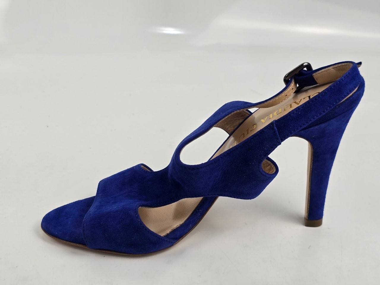 Claudia Ciuti Women’s Blue Suede Cutout Slingback Heels US Size 8.5M
