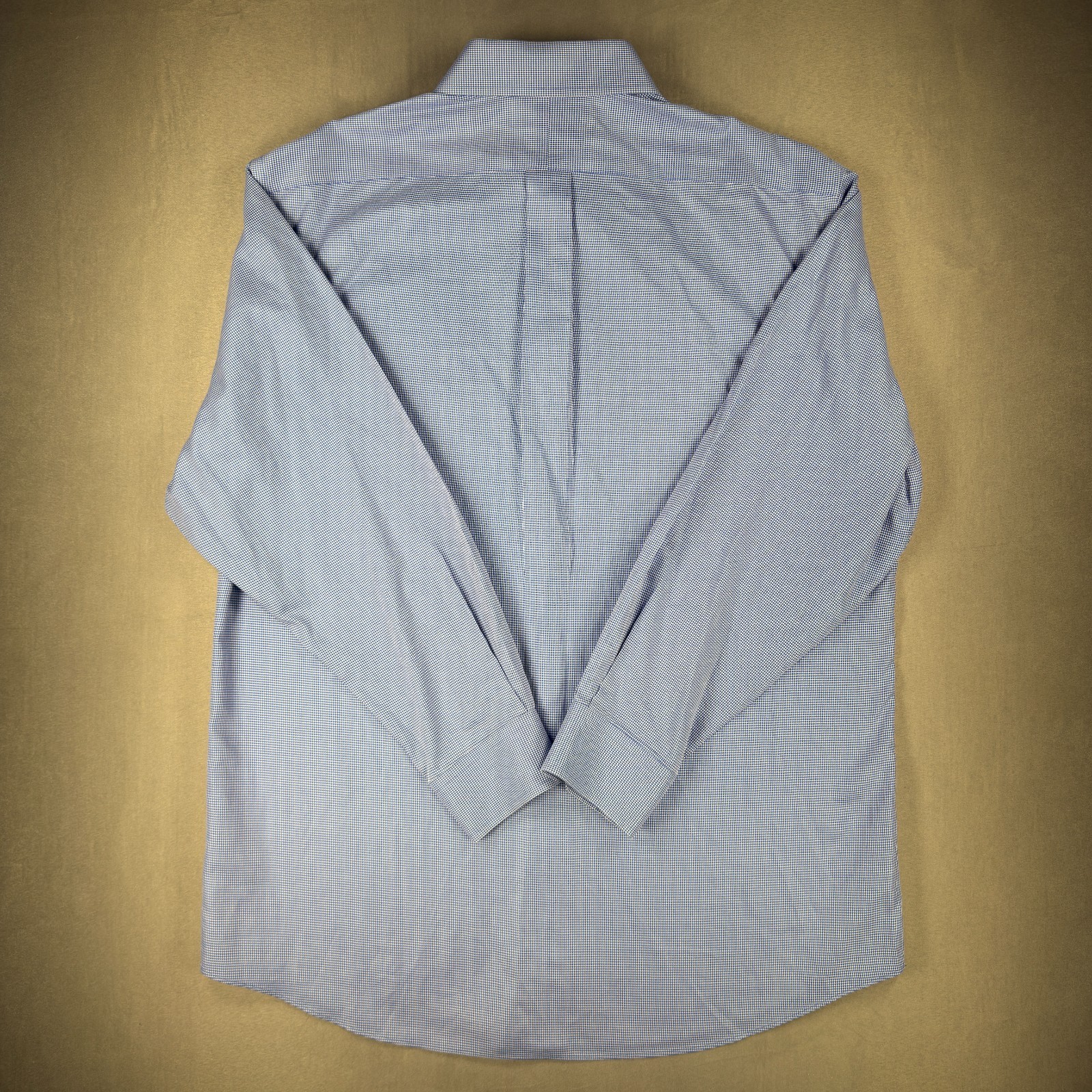 Cremieux Men’s Slim Fit Pima Blue Dot Cotton Non-Iron LS Shirt Sz 16.5 x 33