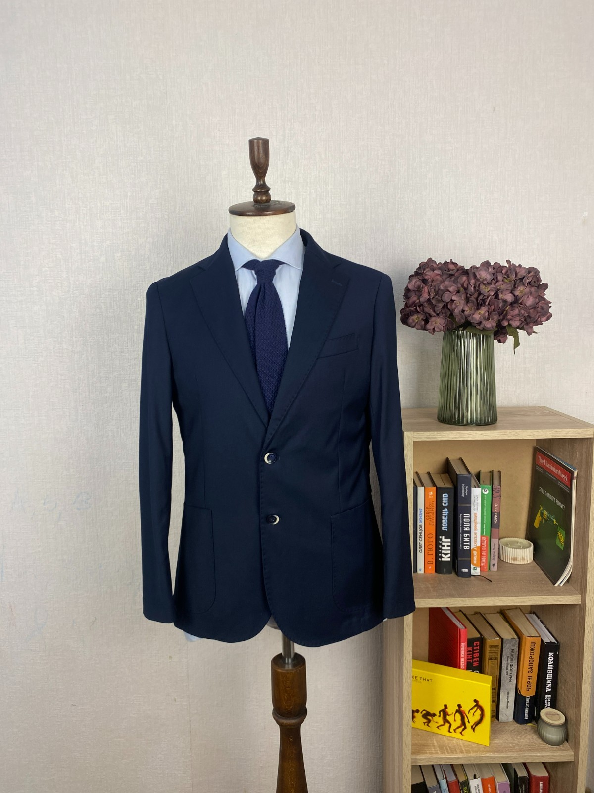 Linea Sartoriale Milano Wool Navy Blue Half Lined Blazer Jacket 40, EU 50