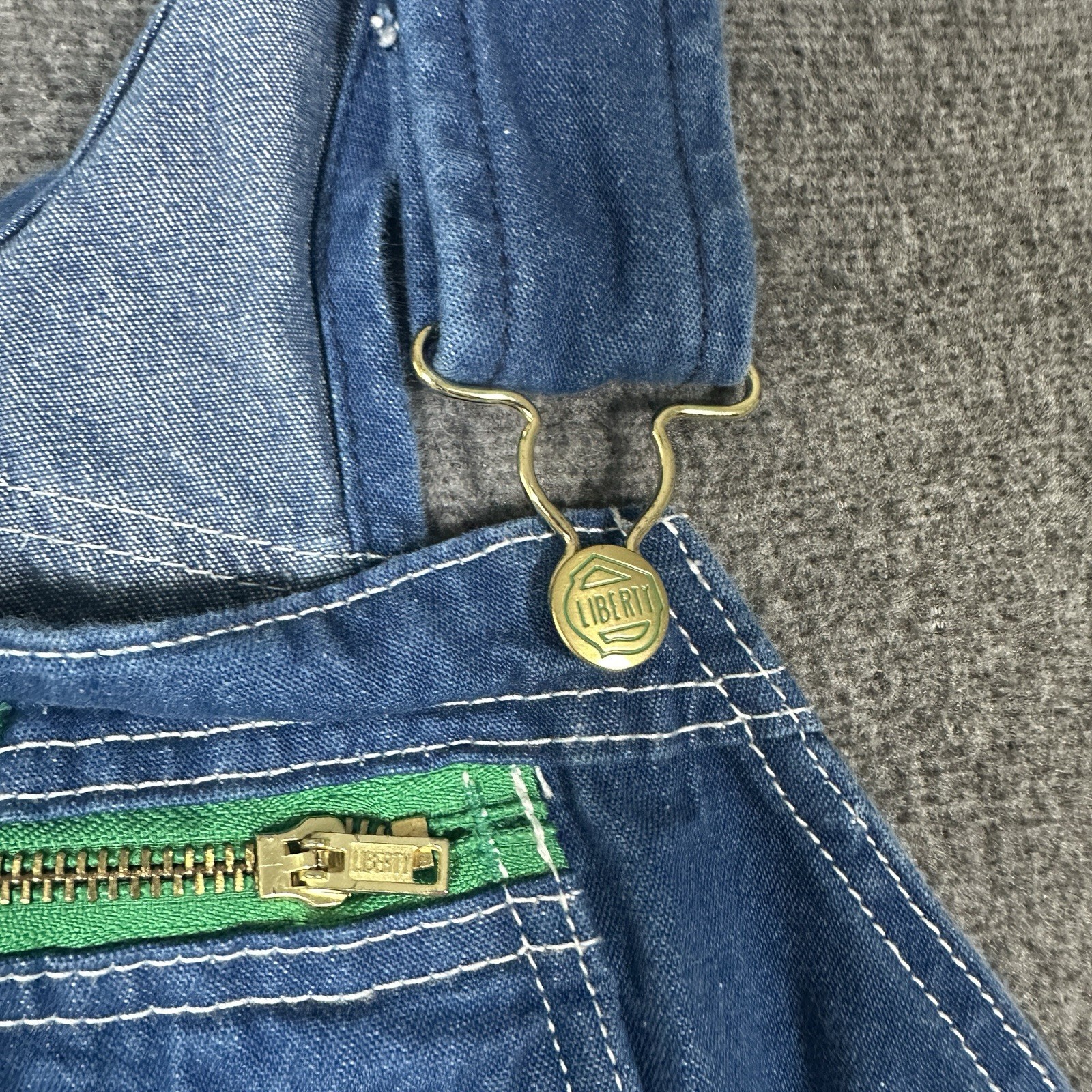 Liberty Overalls Mens 40×32 Hammer Loop Tool Pocket Carpenter Bib Green Trim Y2K