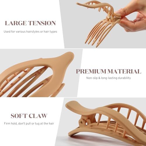 Flat Hair Clips for Women, 8 Pack Black, Grey,Khaki, White, Brown, Purple, Pink