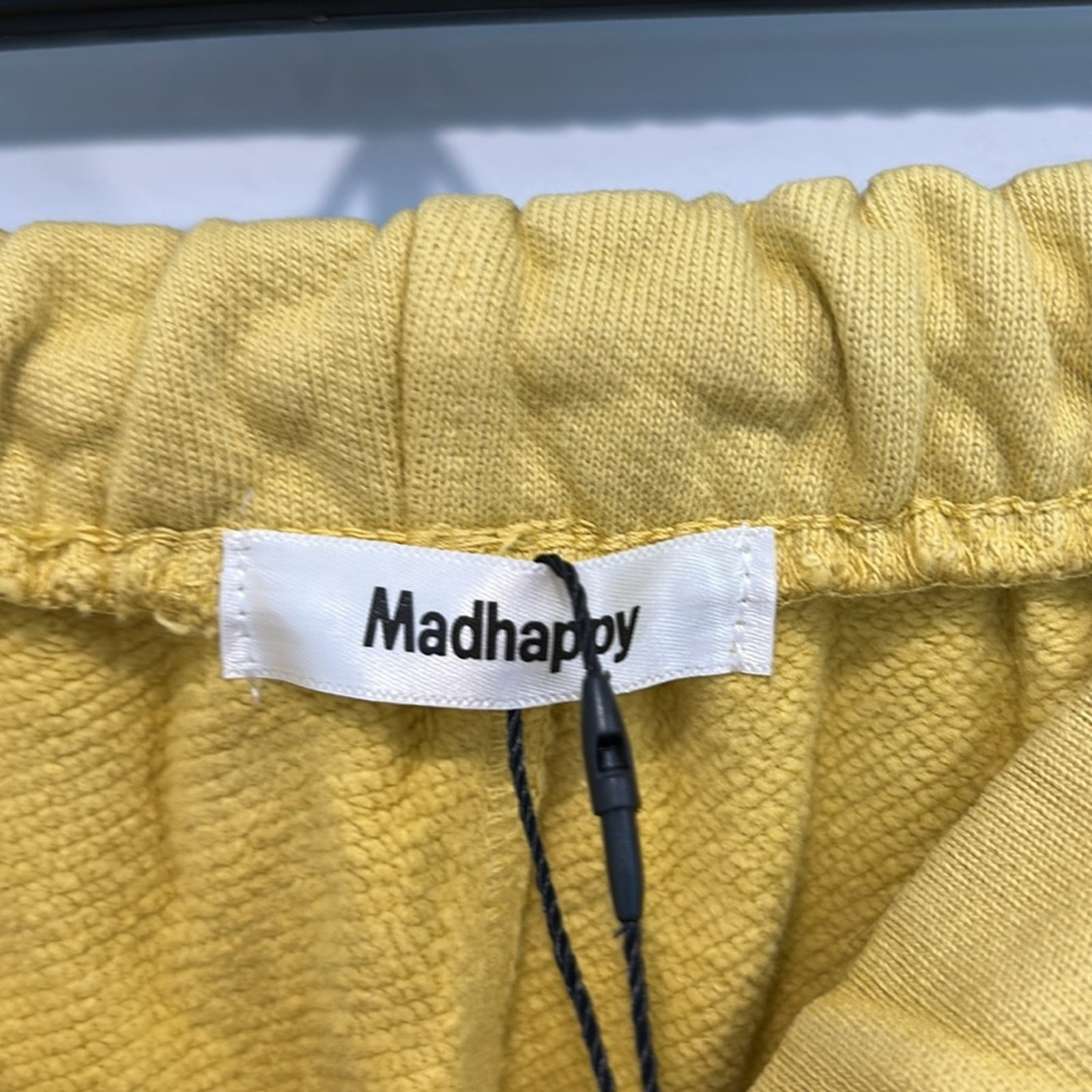Brand New MADHAPPY cotton love your Mother Earth Yellow Graphic Shorts men’s
