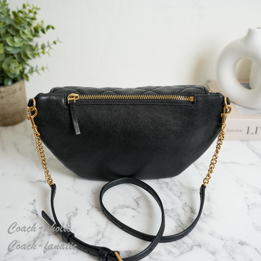 NWT Tory Burch Willa Belt Bag Leather Fanny Pack Crossbody in Black