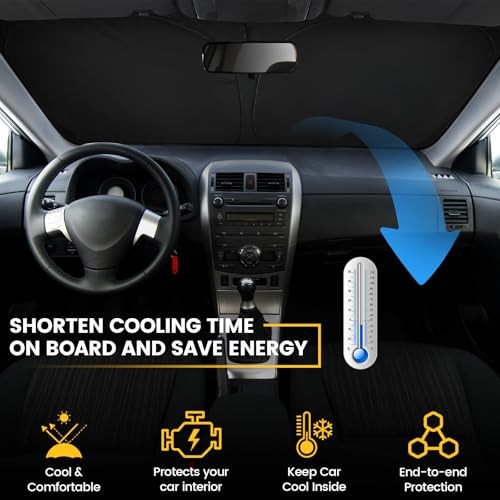 Car Windshield Sun Shade – Foldable Car Sun Shade Windshield for Front Cat