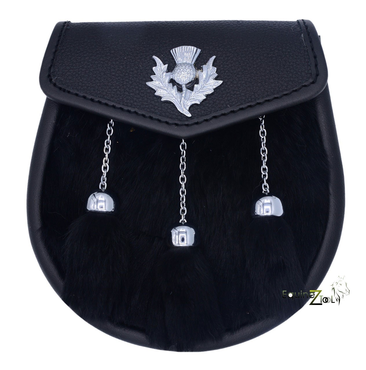 Scottish Leather Kilt Sporran Rabbit Free Leather Belt Chain Multi Design