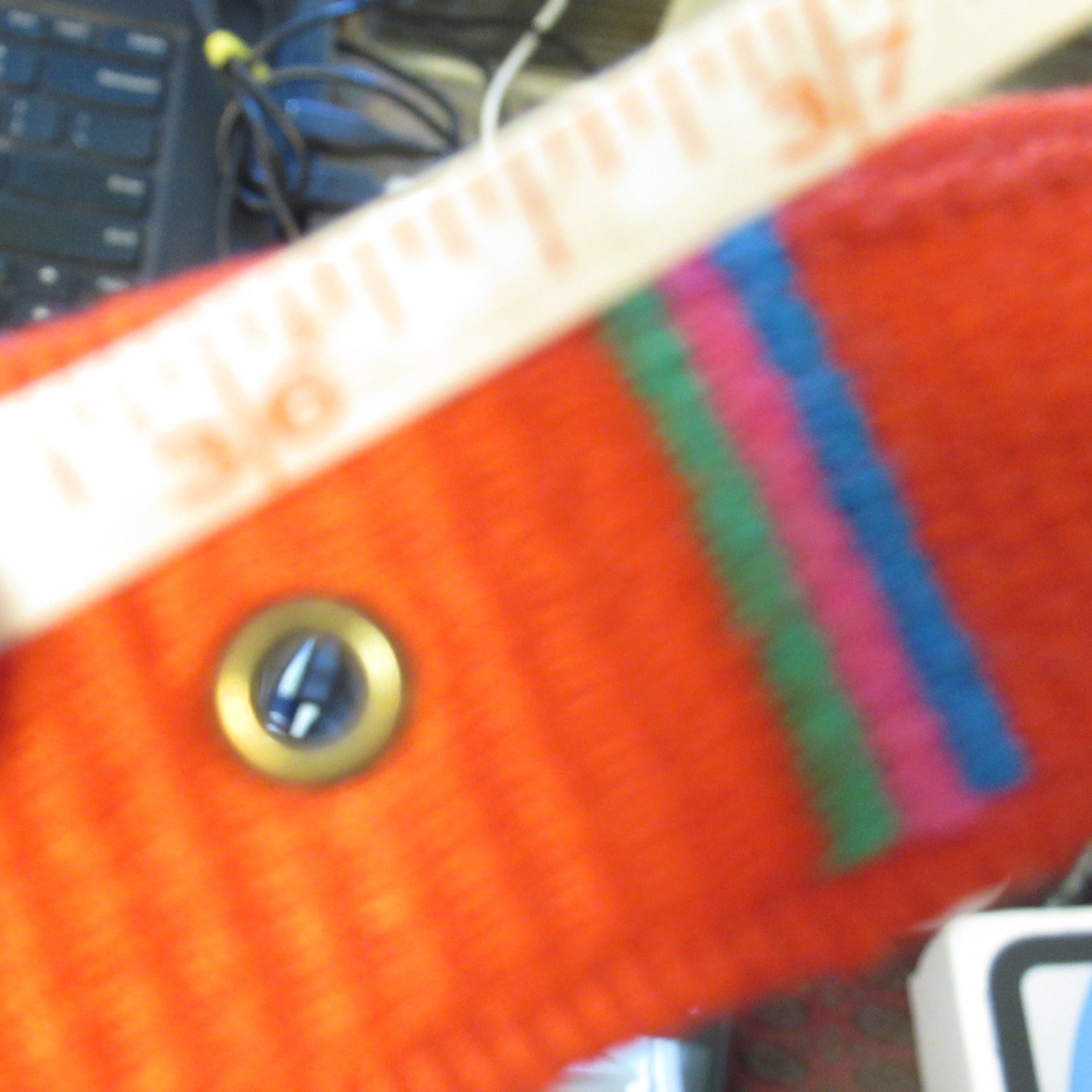 Liz Claiborne Embroiderd Belt L Red Blue Purple Striped Gold Tone Buckle Tip