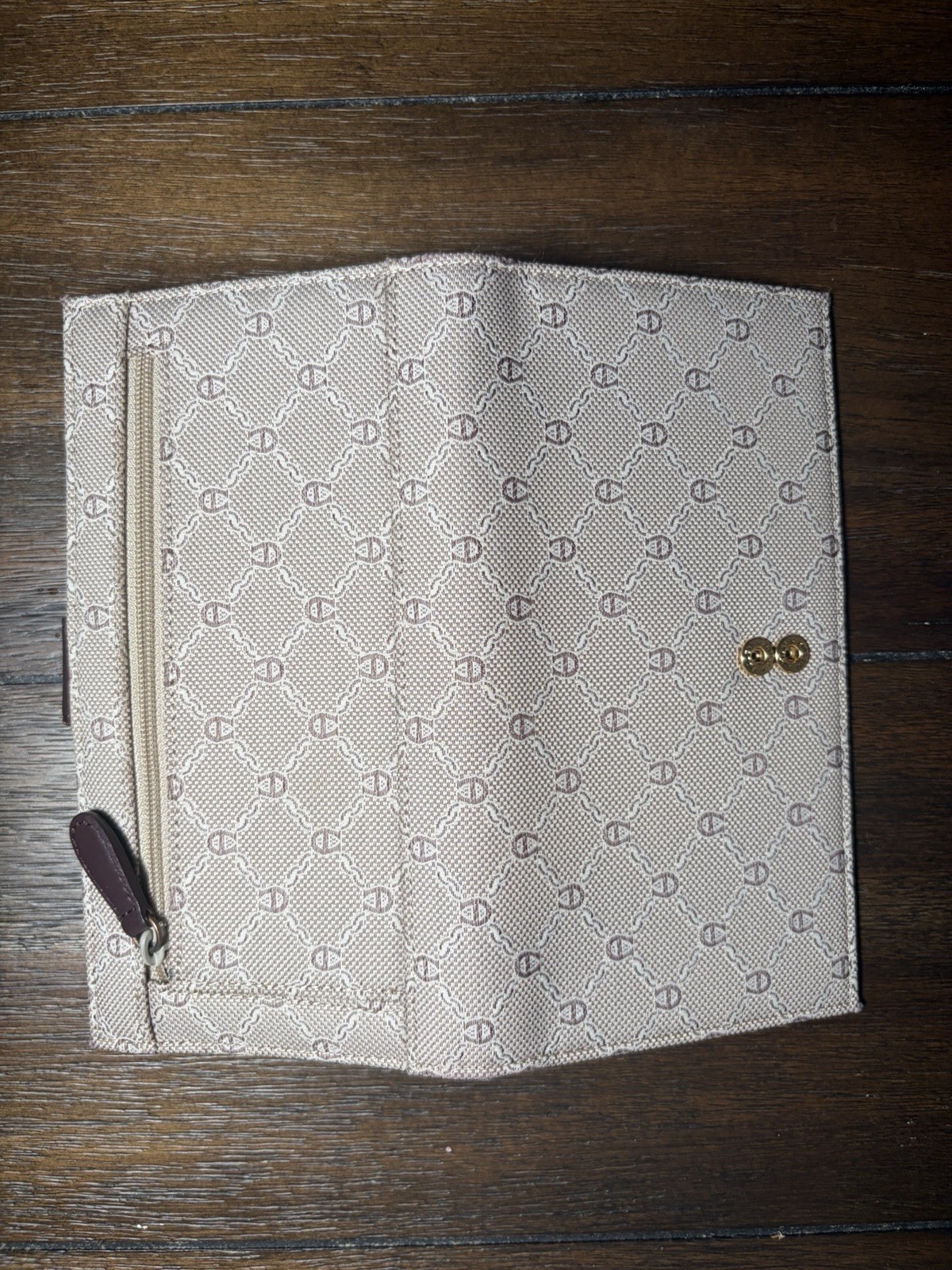 Vtg 90s Etienne Aigner Monogram Jacquard Long Continental Wallet