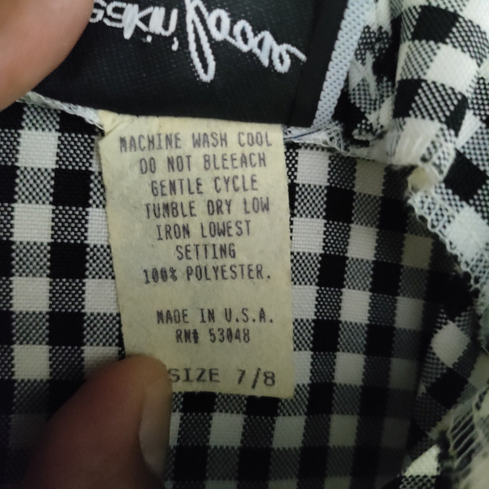 Breakin Loose Vintage Gingham Lace Up Mini Dress Black White Checkered Size 7/8