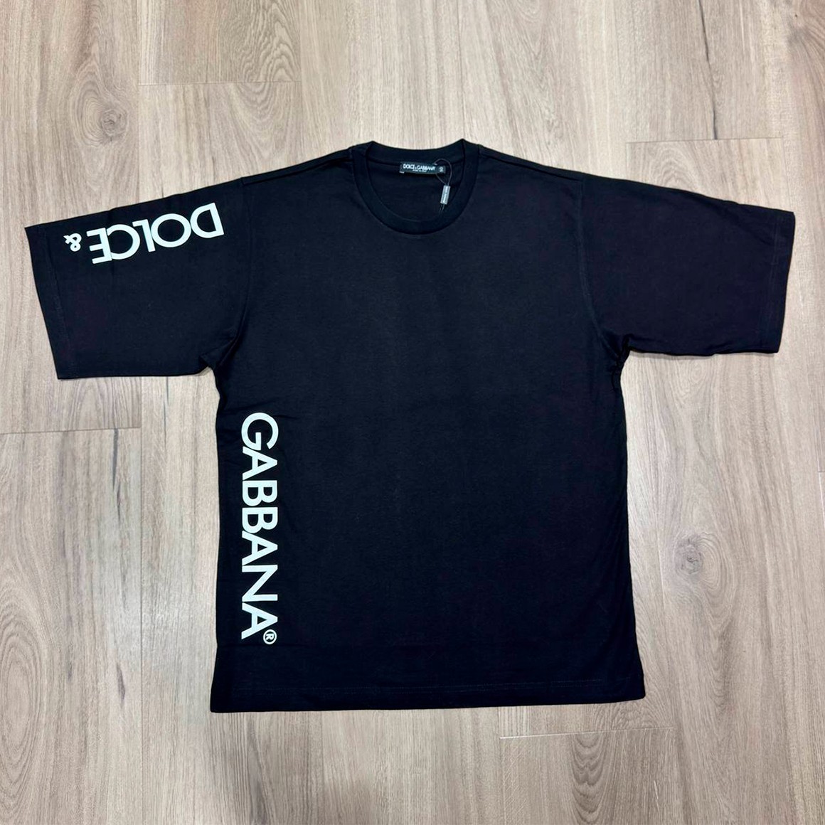 Dolce & Gabbana Men’s Oversize T-Shirt with Side Print Black Color Size S / IT46