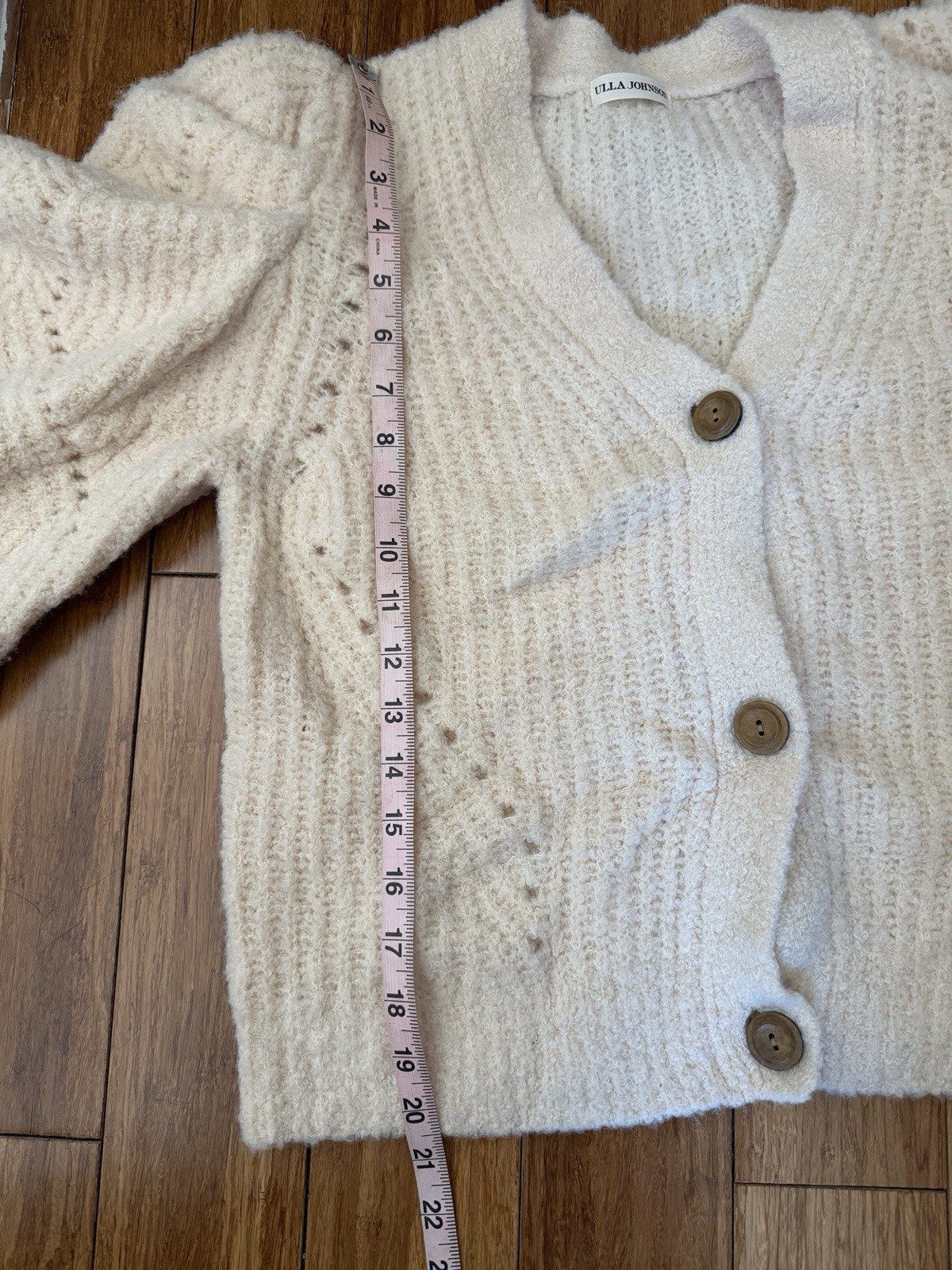 Ulla Johnson Cream Alpalca Blend Emmy Cardigan Sweater XL