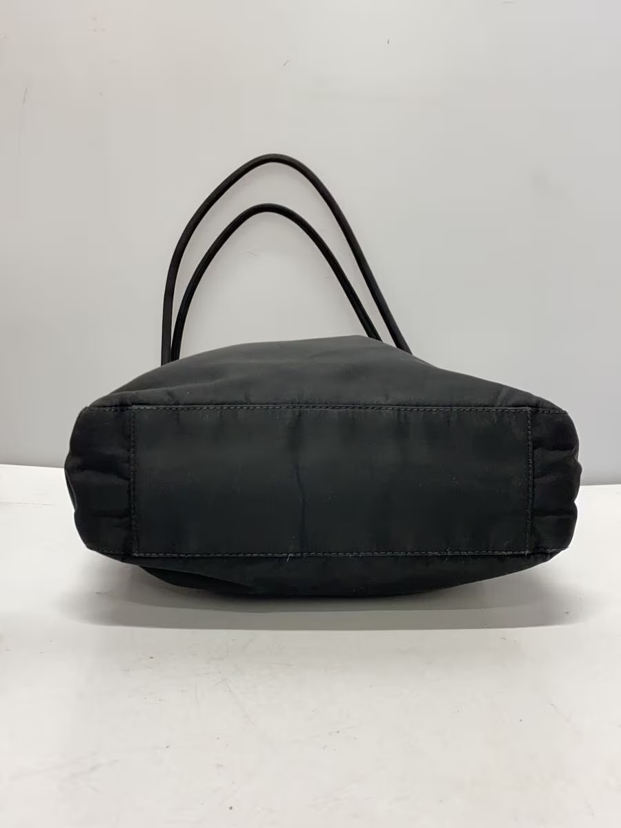 PRADA Tote Bag Nylon Black Tessuto Triangle Logo Plate
