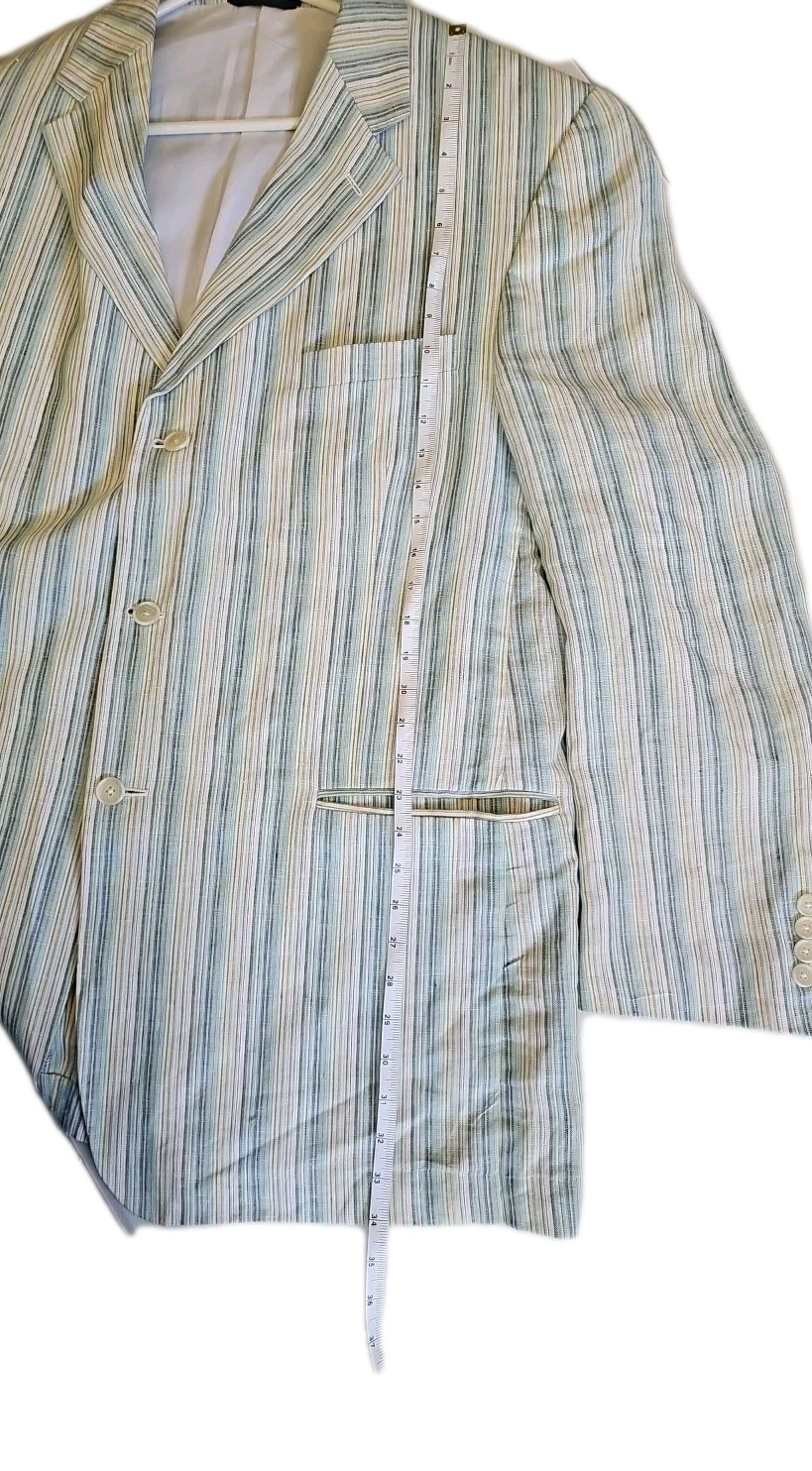 Haspel multicolor Stripe 100% Linen Sport Coat Blazer preppy ladcore. See Pics
