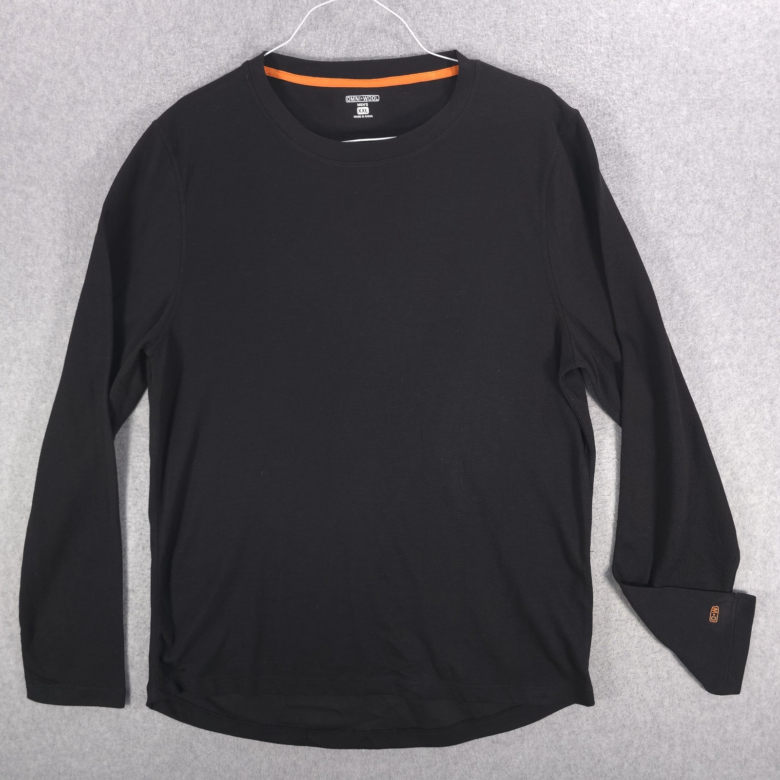 Omni-Wool Poly Blend Black Long Sleeve Crew Warm Base Layer Shirt Mens XXL