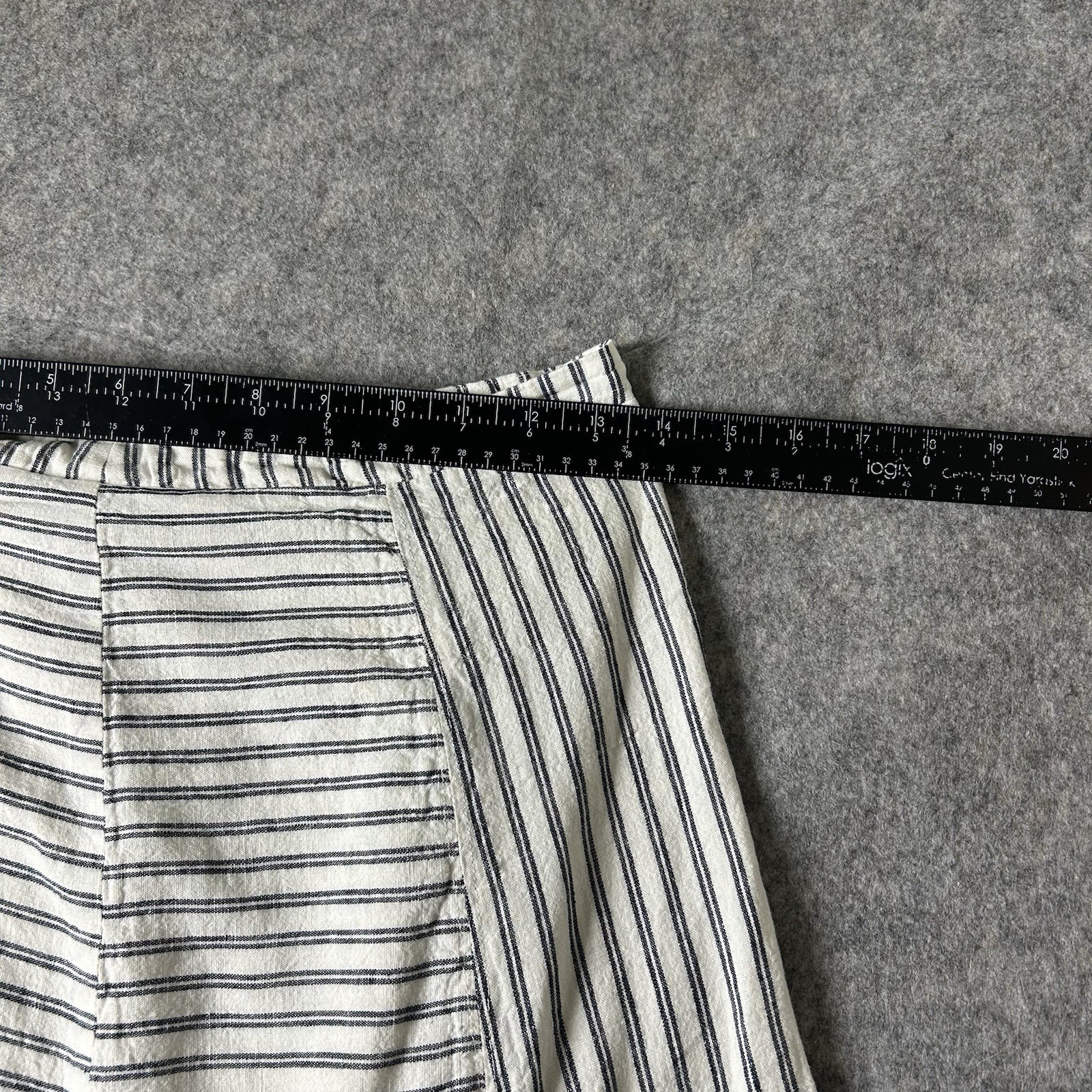 Cooperative Kendric Notch Hem Linen Skirt Medium Striped Lightweight Womens