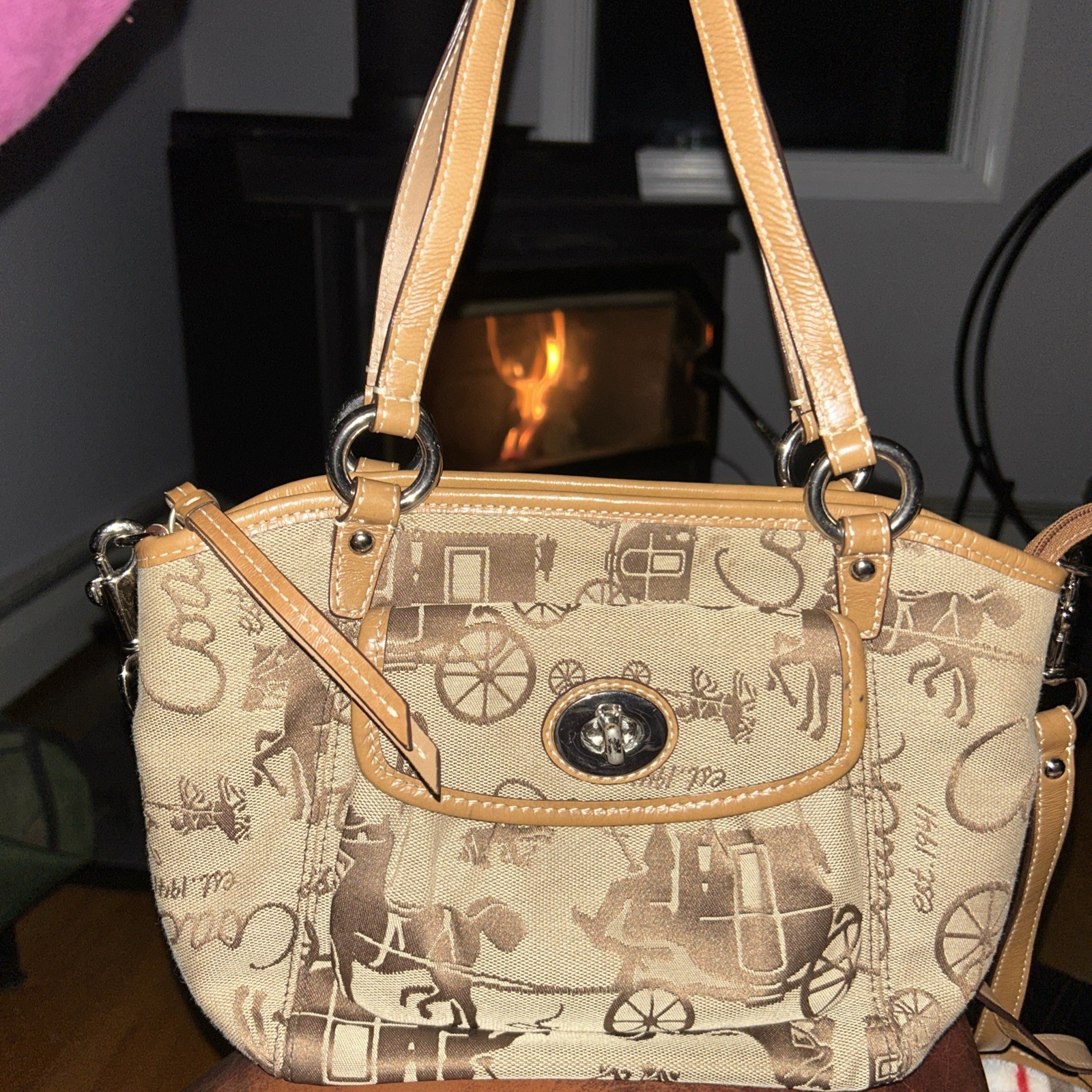 VTG Coach Leah Small Crossbody F14855 Convertible Shoulder Handbag Purse Satchel