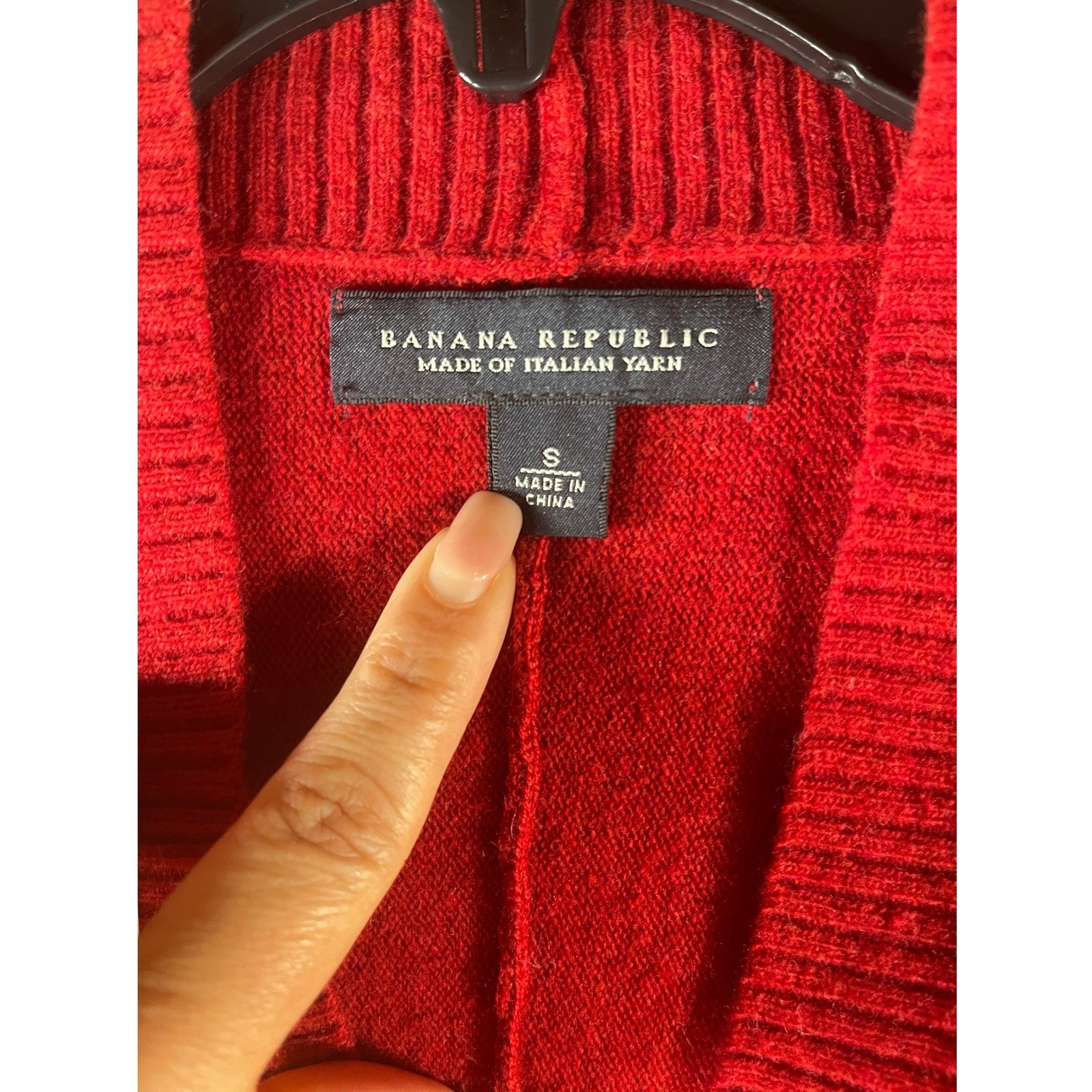 Banana Republic Red Italian Yarn Open Front Shrug Cardigan Sweater Womens Small