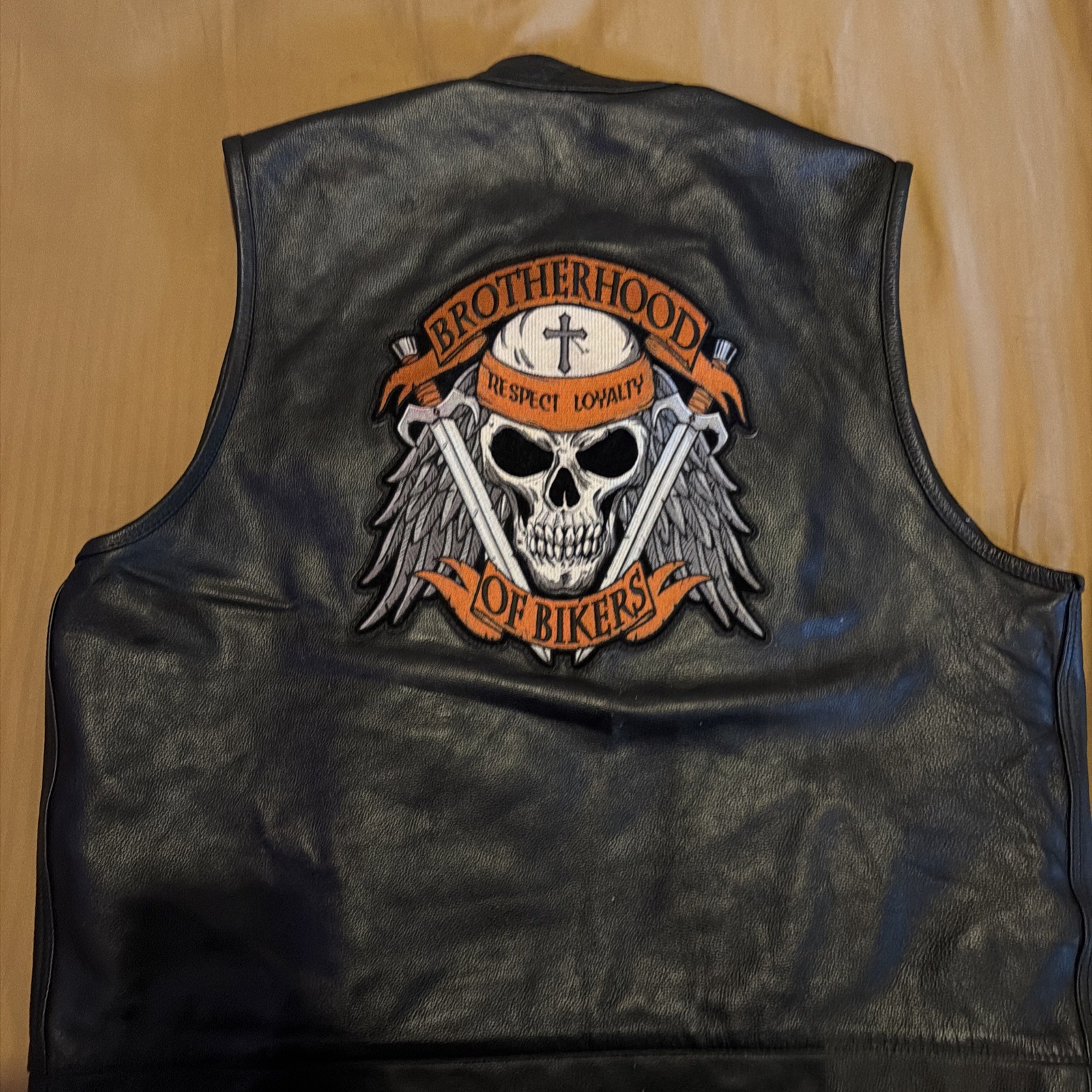 Street & Steel Gunslinger Black Snap Closure Leather Biker Vest Men’s Medium