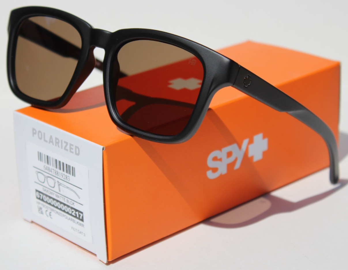 SPY OPTICS Saxony POLARIZED Sunglasses Matte Black/Happy Boost Bronze Black NEW