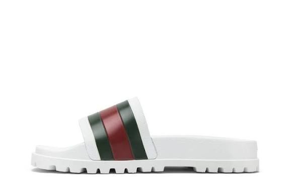 Gucci Web Men’s Slide Sandal – White, 7