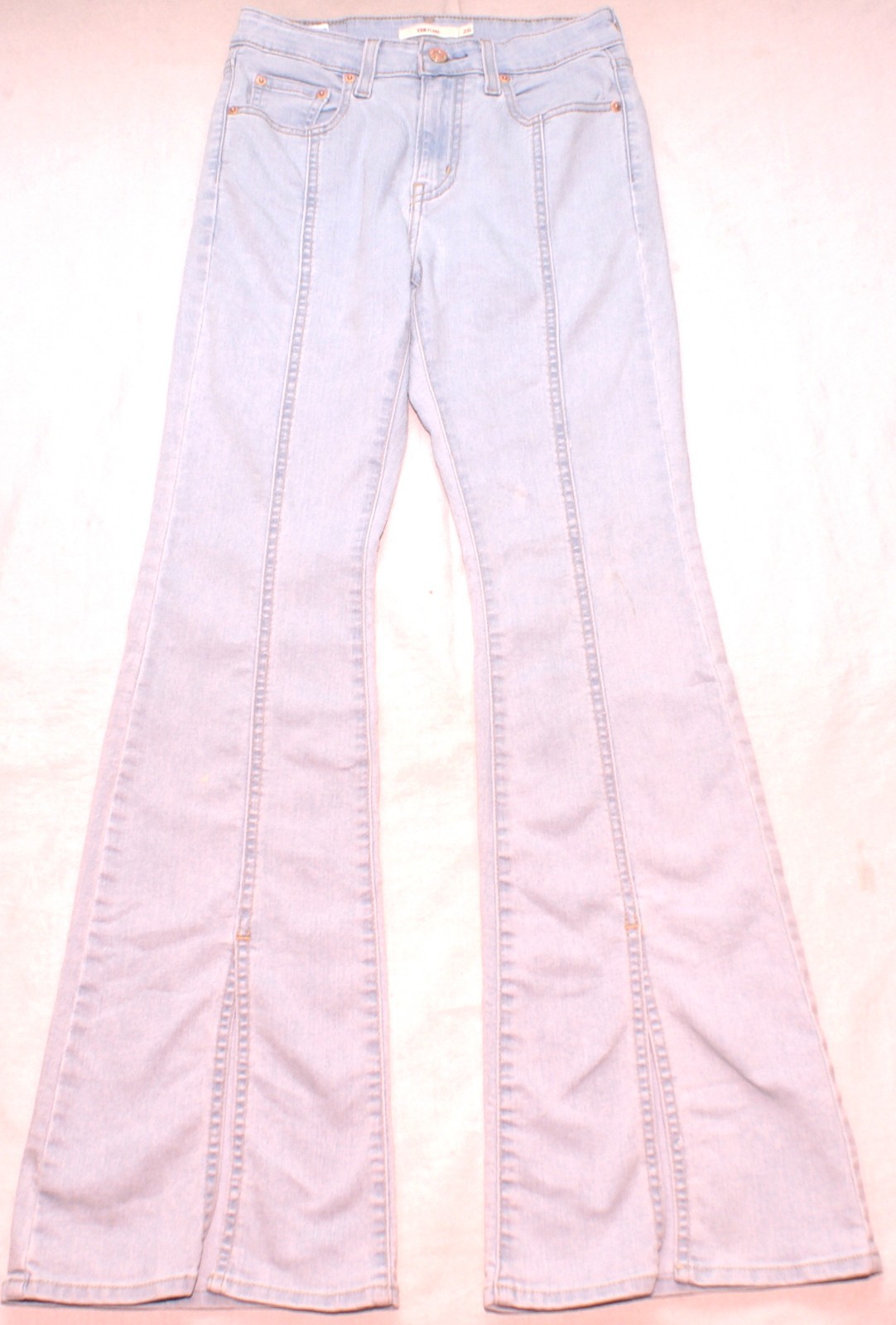 Levi’s 726 Flare Jeans Womens 26 Light Blue Mid Rise Stretch Denim (26X32)