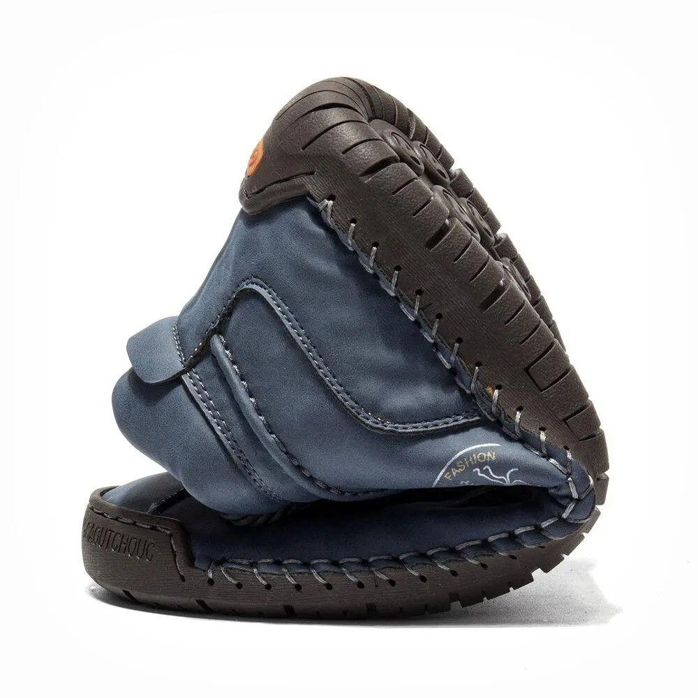 Hand-Stitched Leather Ankle Boots for Men – Comfortable & Non-Slip|125378