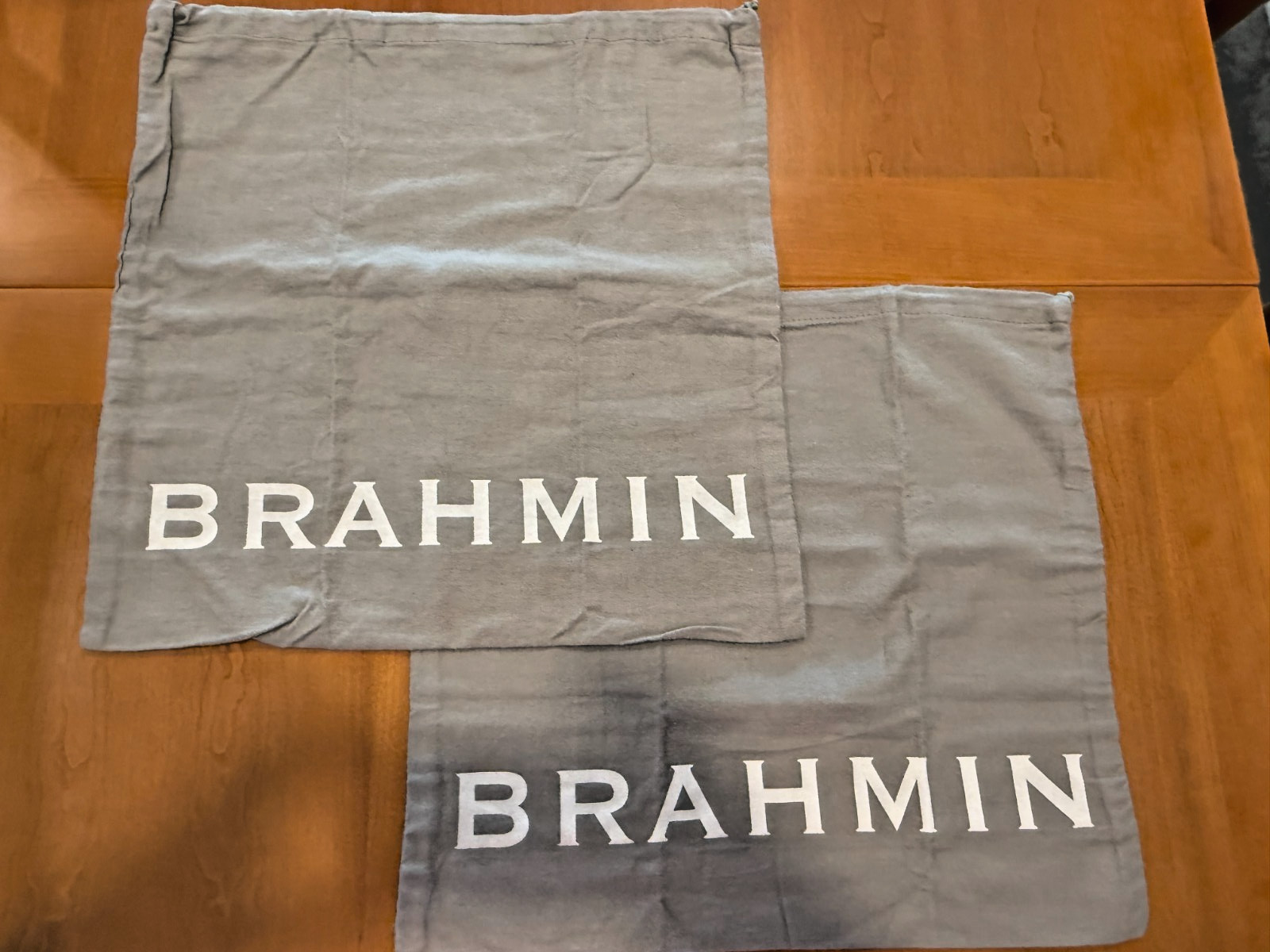 Pair of BRAHMIN DRAWSTRING DUST BAGS – NEW – approximately 17 1/2″ x 16″