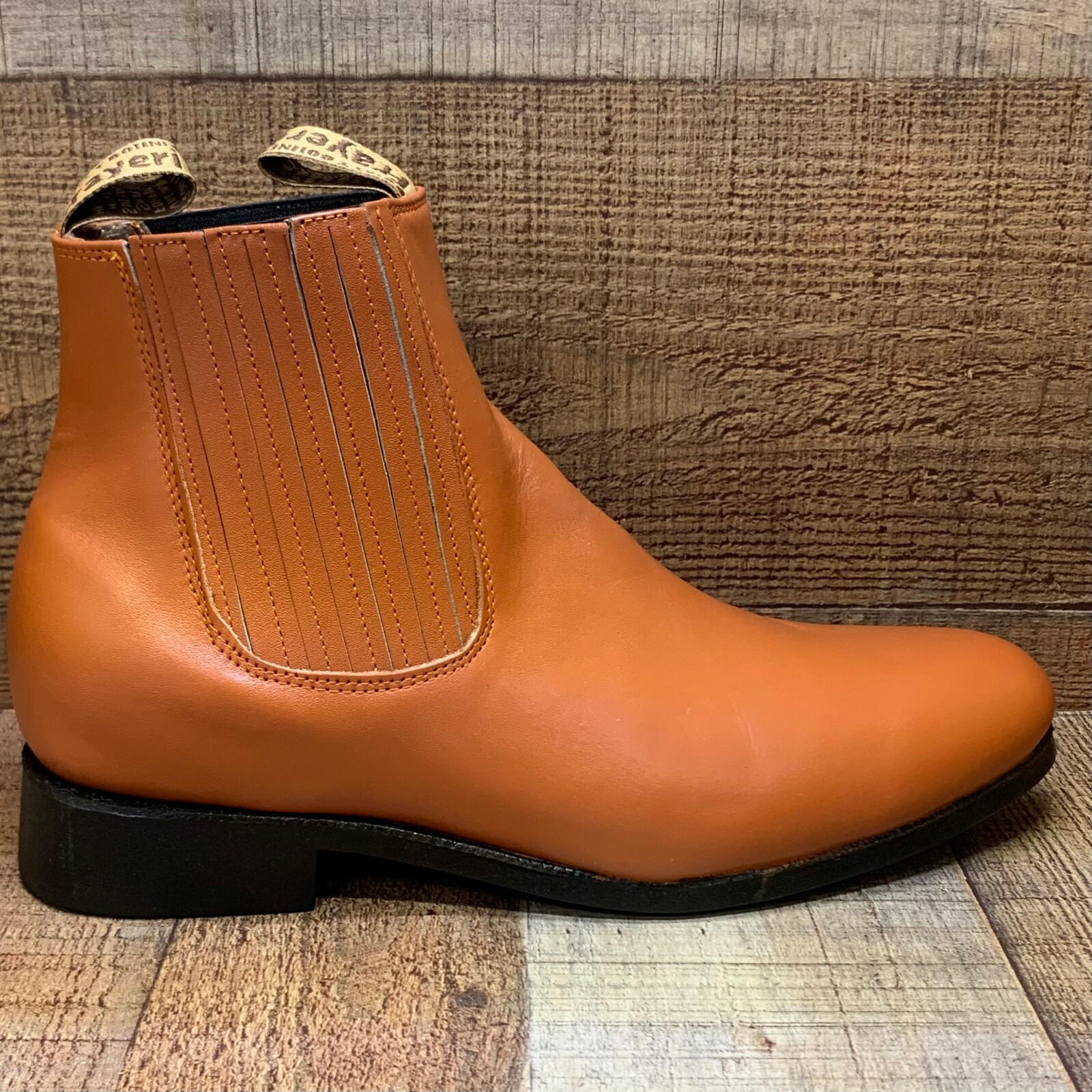 Men Charro Botin Vaquero Redondo Napa Western Cowboy Half boot Chelsea Round Toe