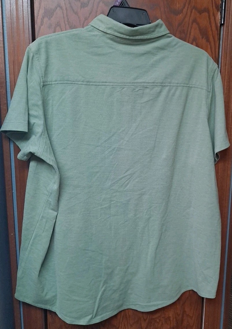 NWT Mens GEORGE Knit Button Down Collared Shirt Size 2XL 50-52 Faded Spruce