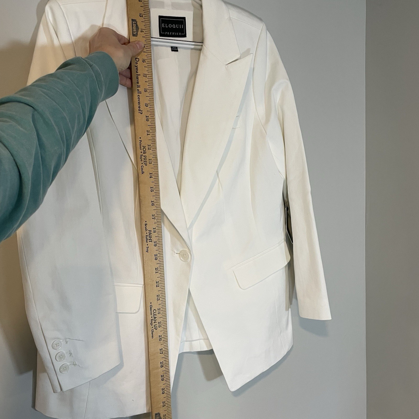Eloquii Premier Blazer Jacket NEW Size 14 White Office Career Wear Holiday Women