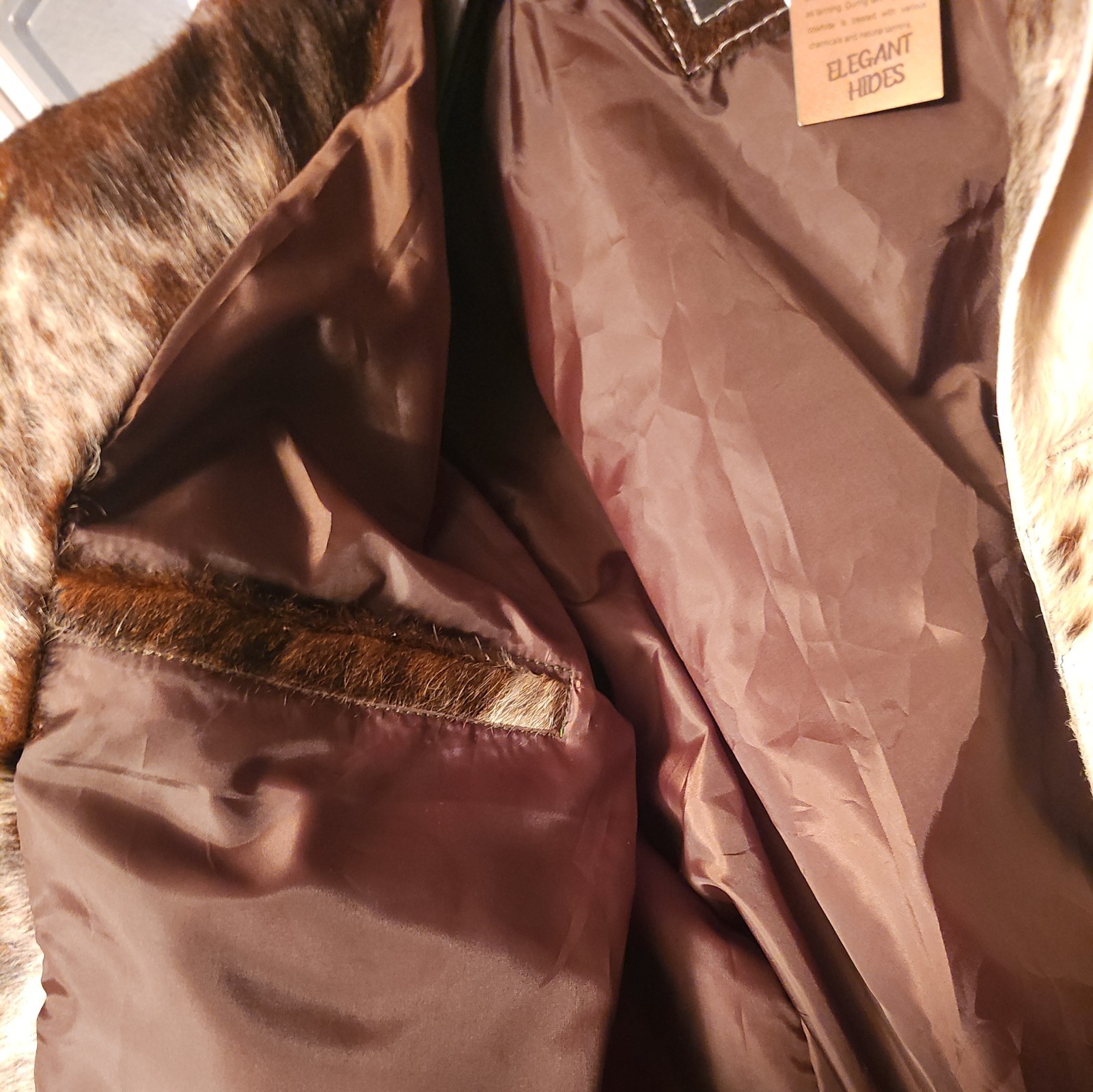 Men’s Western Cowhide Leather Jacket Real Hair-On Pony Skin Stylish Trucker Coat