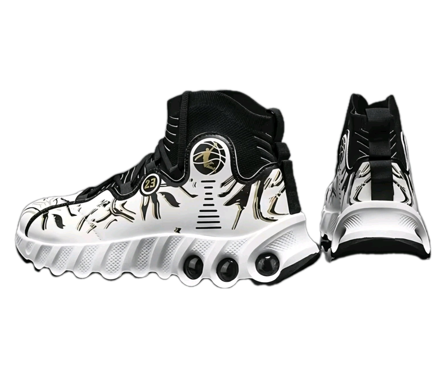 GSSZO HighTop Cushioned Basketball Shoes -White/Red/Black Three-Color Men’s 11