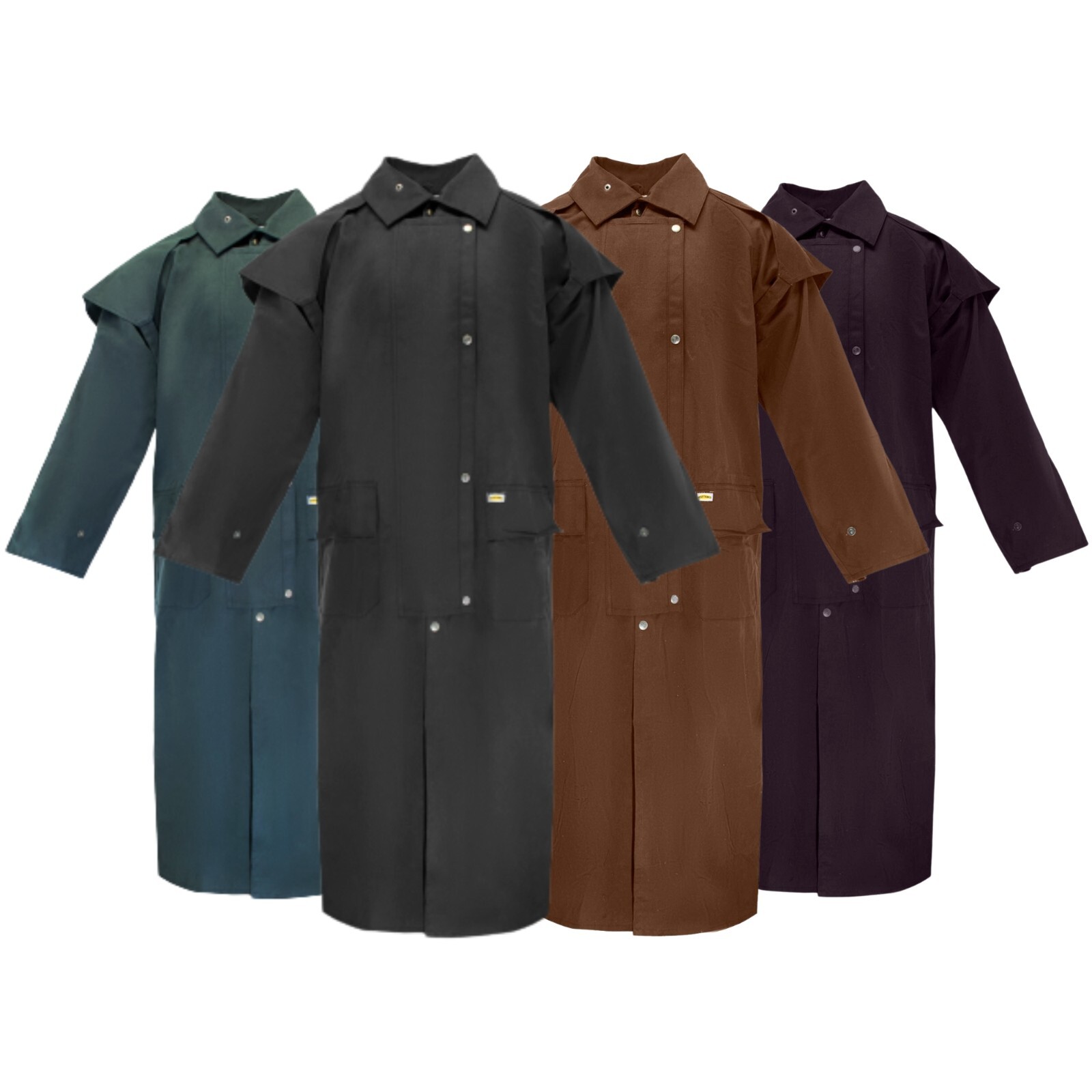 Unisex Duster Oilskin Coat Jacket Cotton Waterproof Black|Brown|Olive Free Shipp