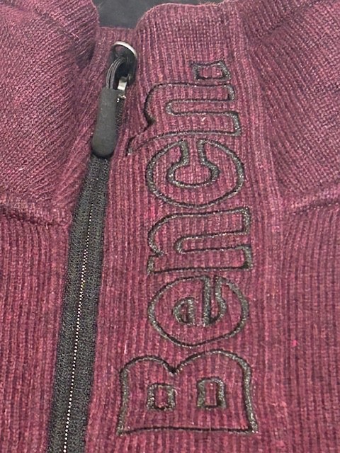 BENCH Men’s Full Zip Wool Blend Heavy Jacket Zipped Pockets Burgandy NWT Size M