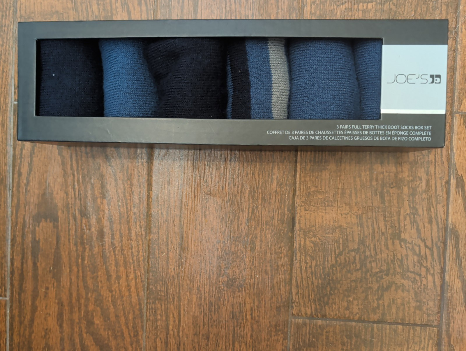 Joes Jeans Mens 3 Pairs Assorted Blue Colors Full Terry Thick Boot Socks Box Set