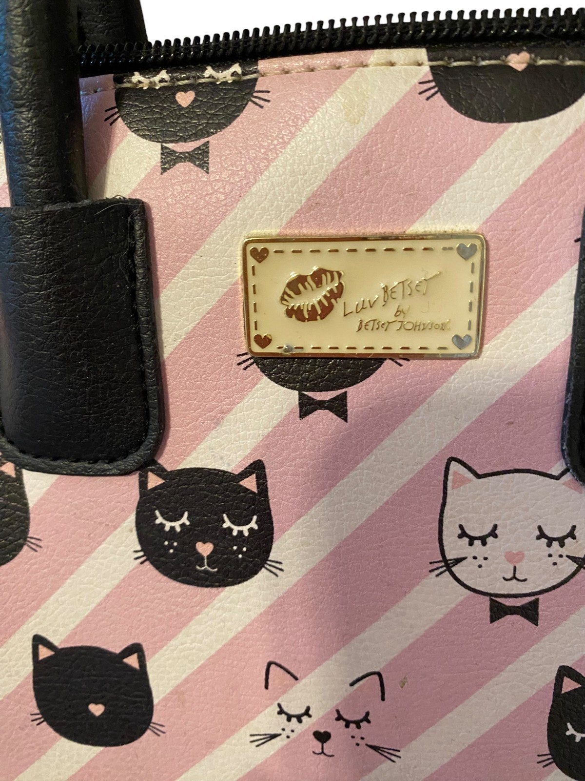 Luv Betsey By Betsey Johnson Multicolor Handbag with Cat Theme