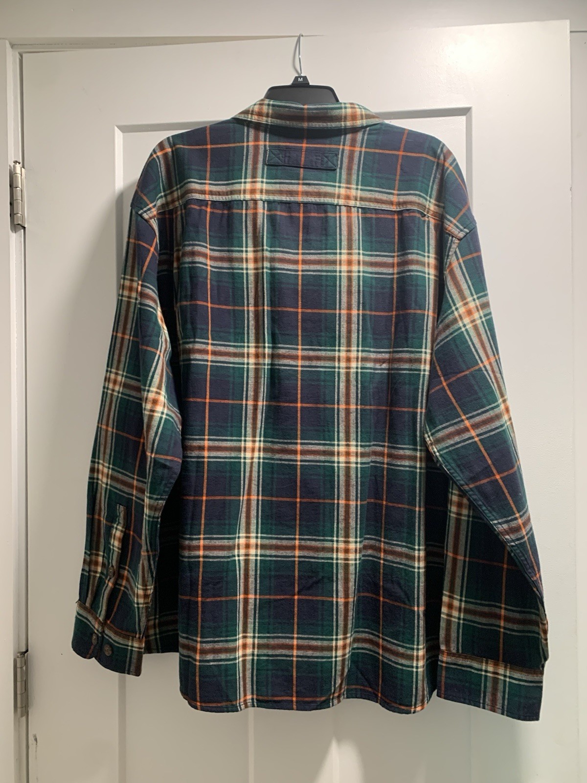 Duluth Trading Free Swinging Flannel Shirt Mens 2XL Green Plaid Relaxed Fit