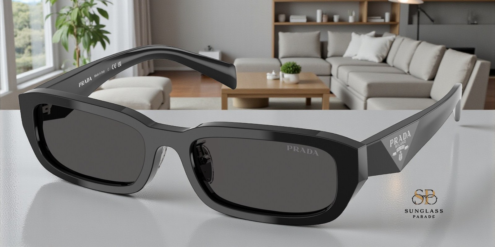 PRADA PR B06SF 16K08Z Black Dark Grey 55 mm Women’s Sunglasses
