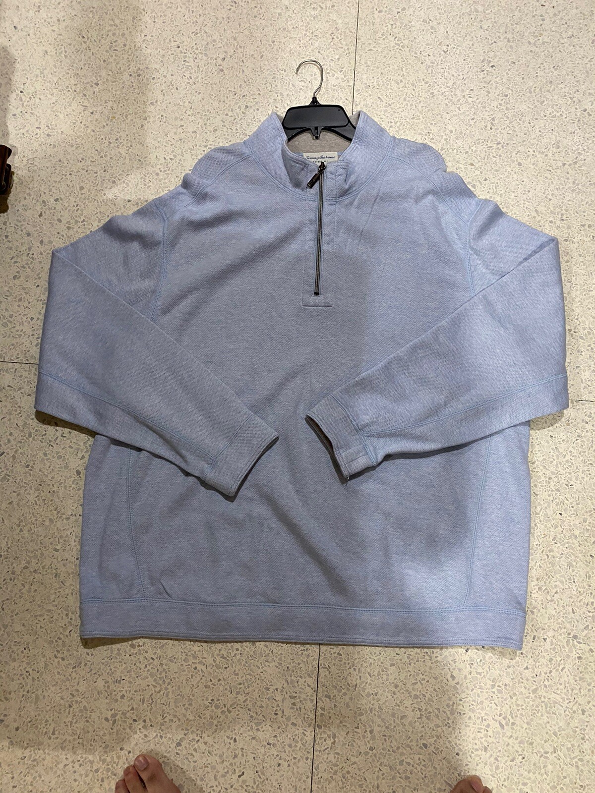 Tommy Bahama Flipshore Half-Zip Reversible Sweatshirt Pullover Air Blue Big 2X