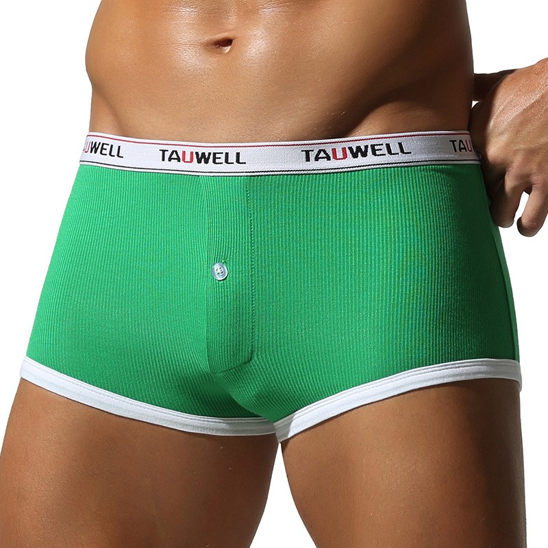 Tauwell Brand Men’s Cotton Boxer Briefs Middle Waist Shorts Breathable Underwear