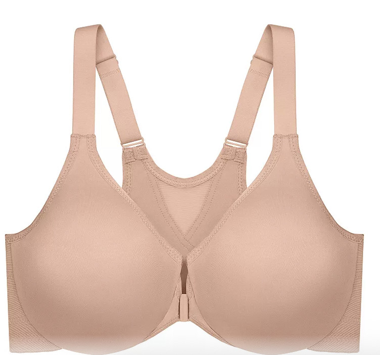 New Glamorise 9265 Wonderwire Front-Closure Posture Back Bra 34C Cafe