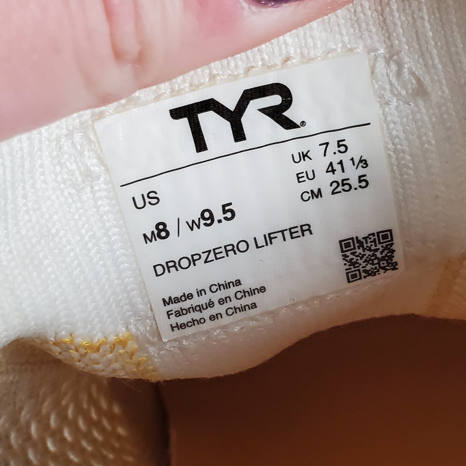 TYR DZ-1 Dropzero Barefoot Trainer Shoes Mens 8 / Womens 9.5 White Sneakers